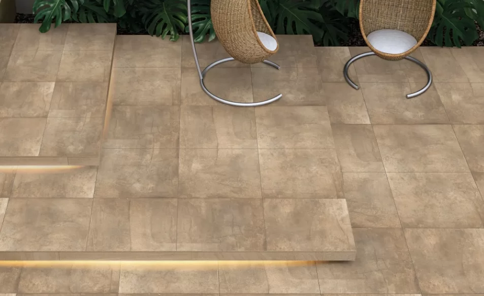 Moss brown outdoor tiles